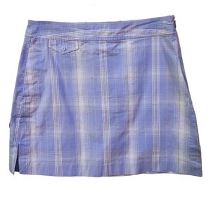 Izod lilac blue plaid mini skort